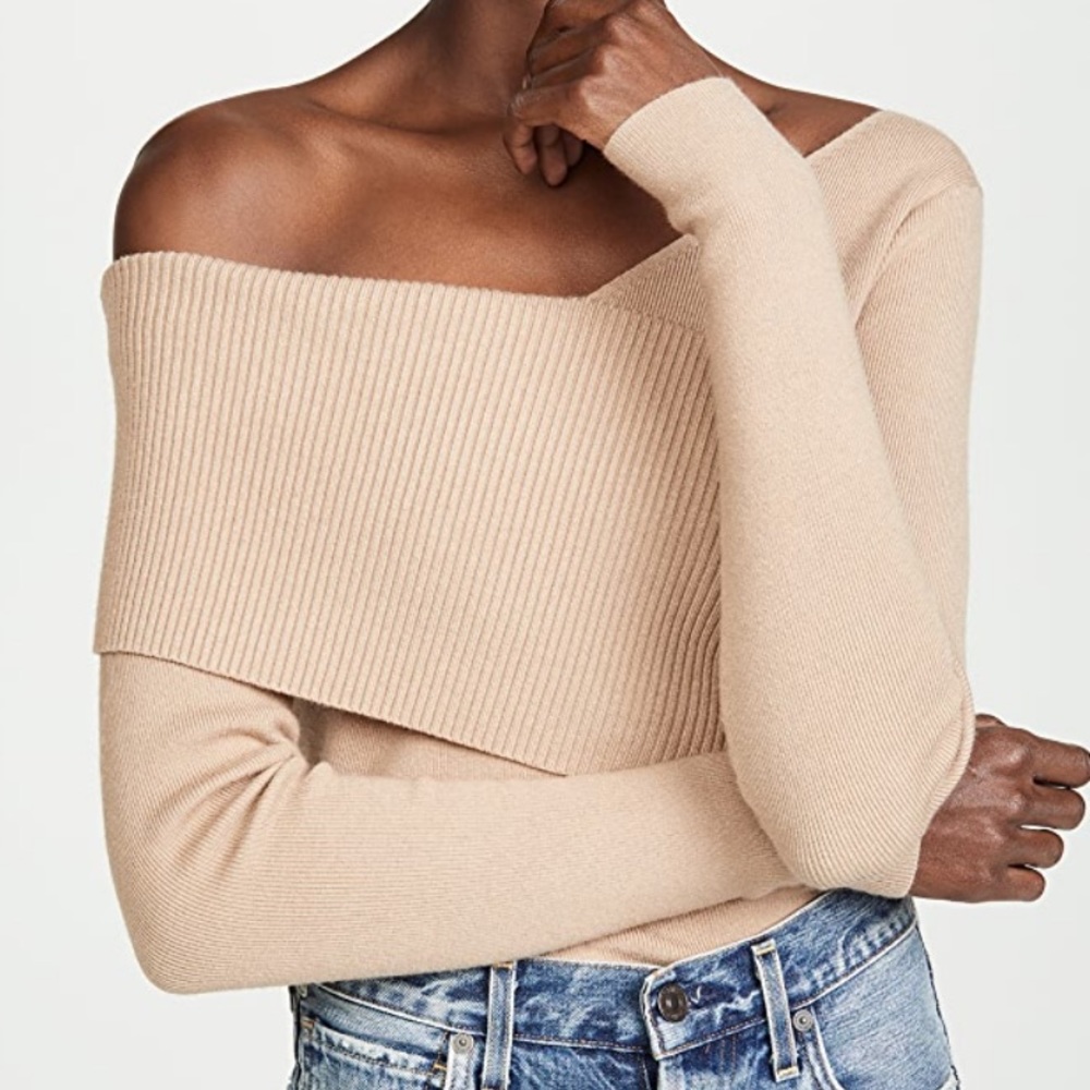 Line & Dot Sylvie Taupe Knit Sweater